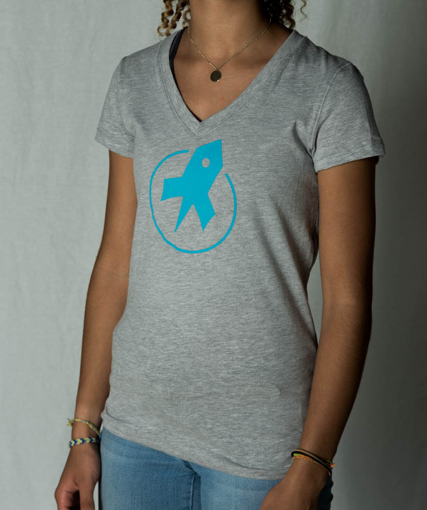 Rocket Coffee Logo Ladies V-Neck Tee