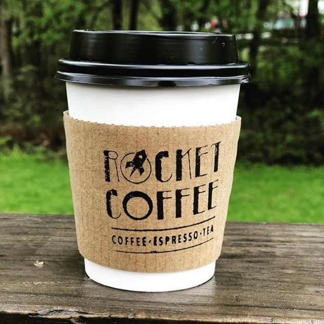 Rocket Coffee in a to-go cup